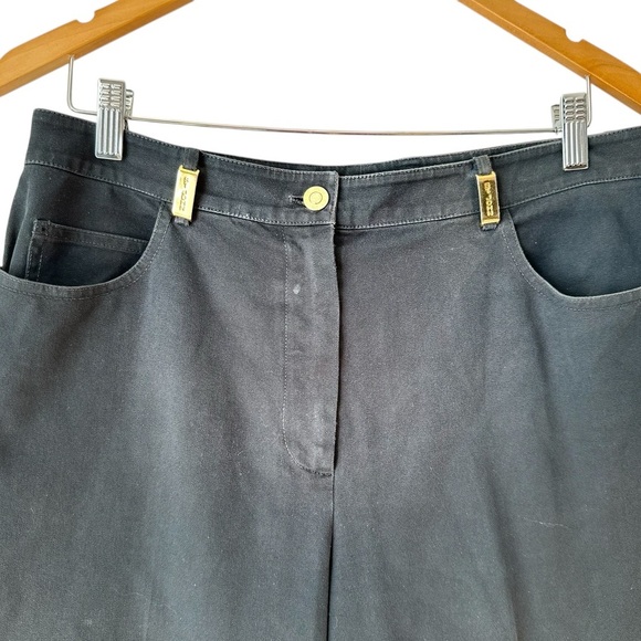 St. John Sport Cotton Blend Black Pants - Picture 3 of 15